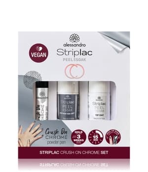 Alessandro Striplac Peel or Soak Silver Crush on Chrome Nagellack-Set