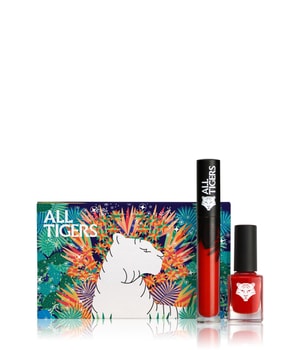 All Tigers Natural & Vegan Wild in Red Liquid Lipstick + Nagellack Gesicht Make-up Set